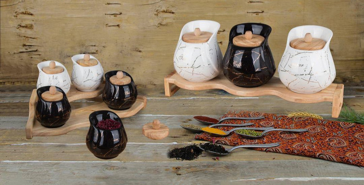 سرویس پاسماوری ادویه(یقه دار ماربل آب طلا)